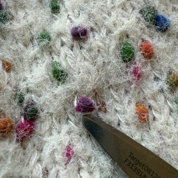 Solitaire Size M Multicolor Chunky Knit Long Sleeve Crewneck Confetti Sweater - Picture 8 of 16